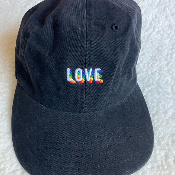Wembley Black Rainbow Love Hat - Cap Adjustable Strap, 100% Cotton OSFM - Picture 6 of 6